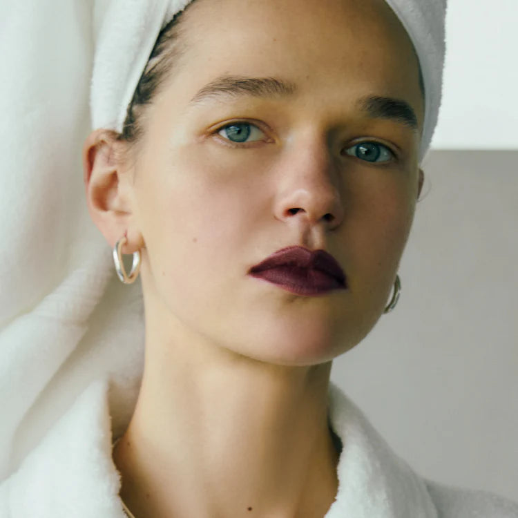 流線橢圓耳環 SV