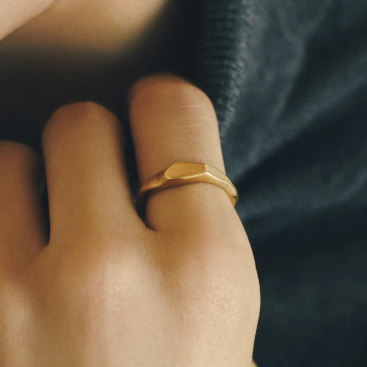 不規則浮刻印戒 GD (17~21號)