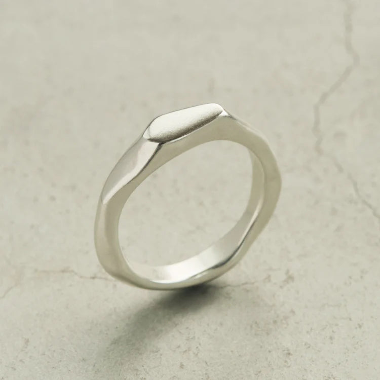 不規則浮刻印戒 SV (17~21號)