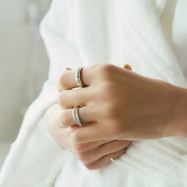 波點星鑽戒指 SV (紅寶石)