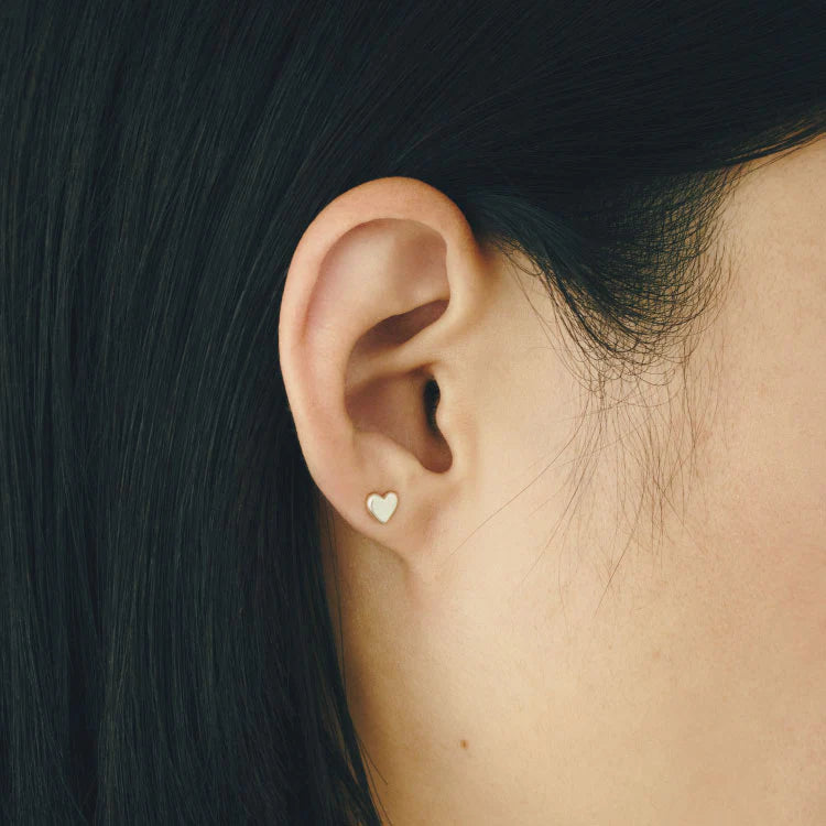 迷你心型耳環 SV