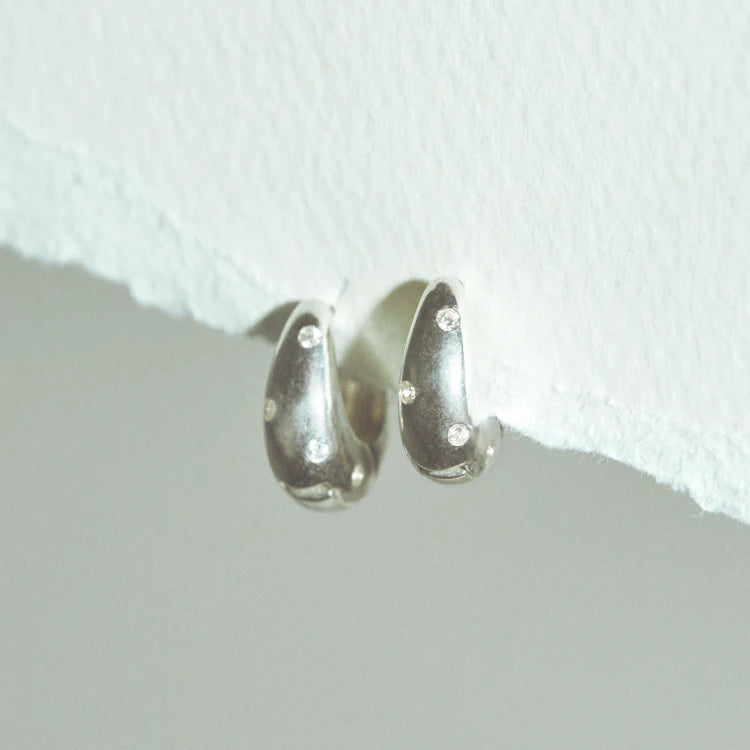 波點星鑽耳環 SV (CZ)