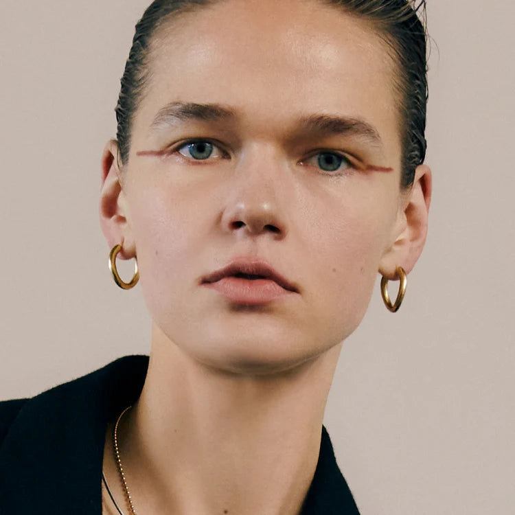 流線橢圓耳環 GD