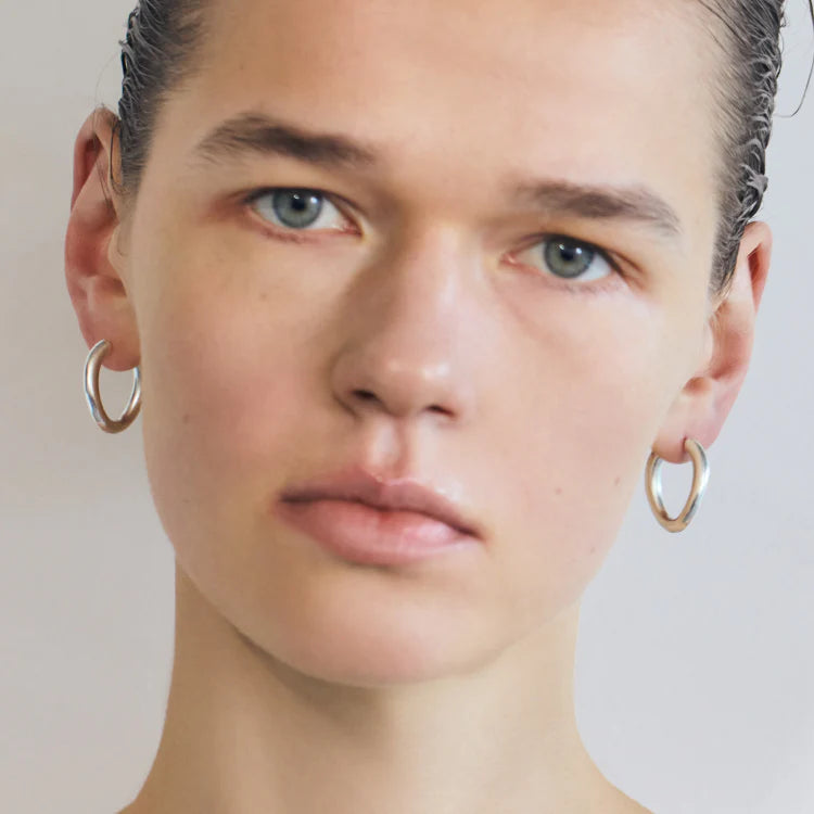 流線橢圓耳環 SV