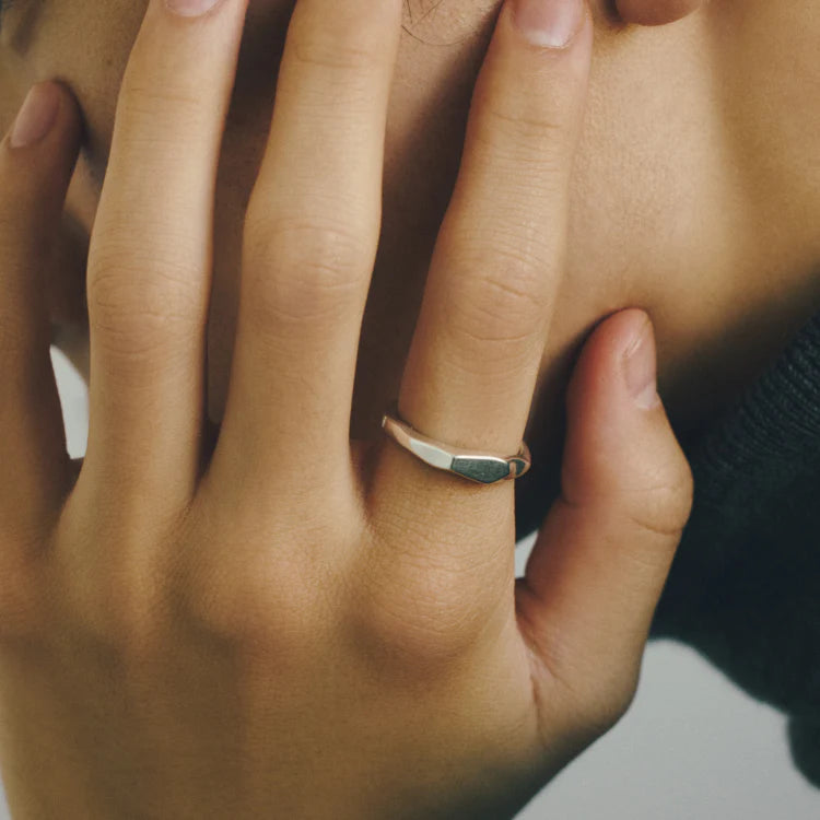 不規則浮刻印戒 SV (17~21號)