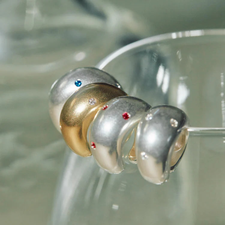 波點星鑽耳扣 SV (CZ)