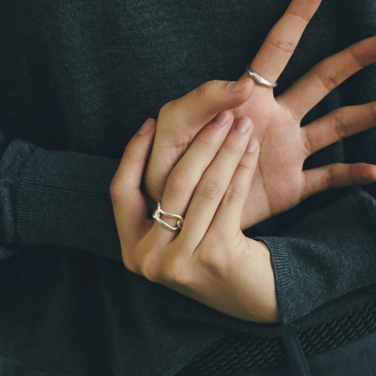 不規則浮刻印戒 SV (17~21號)