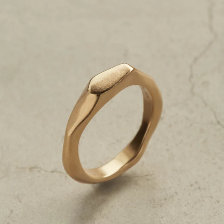 不規則浮刻印戒 GD (17~21號)