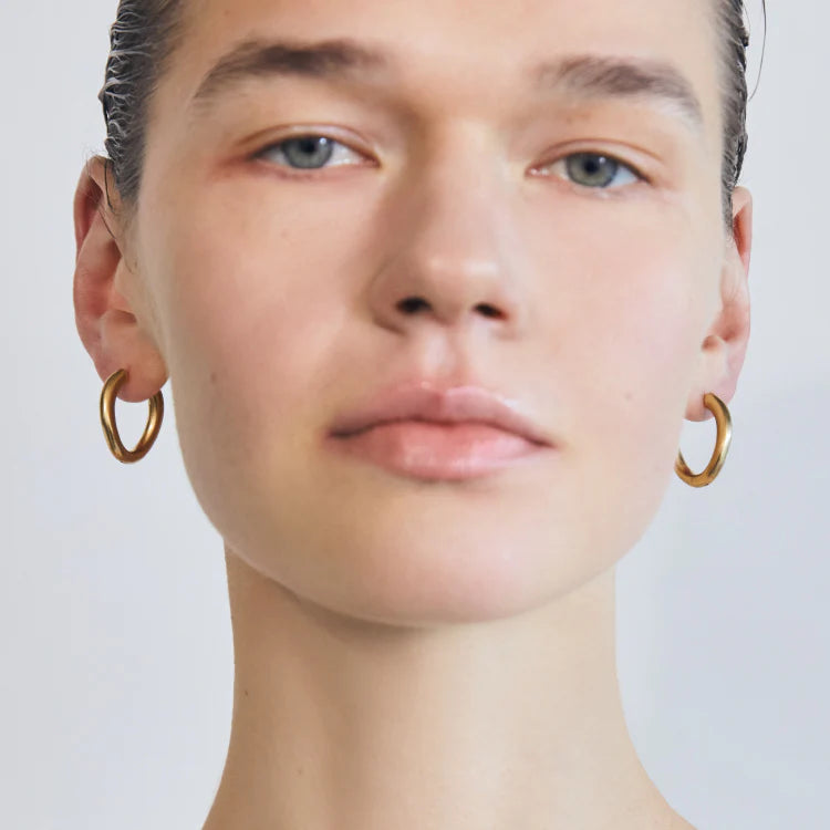 流線橢圓耳環 GD