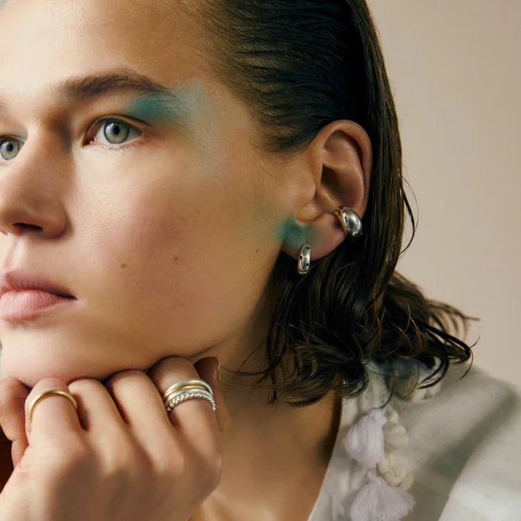 波點星鑽耳扣 SV (CZ)