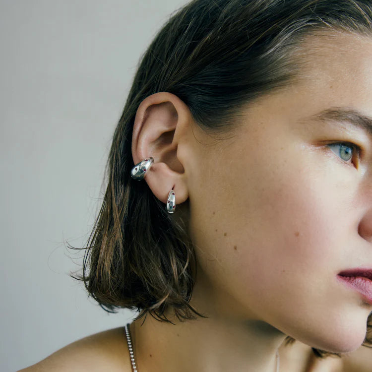 波點星鑽耳環 SV (紅寶石)