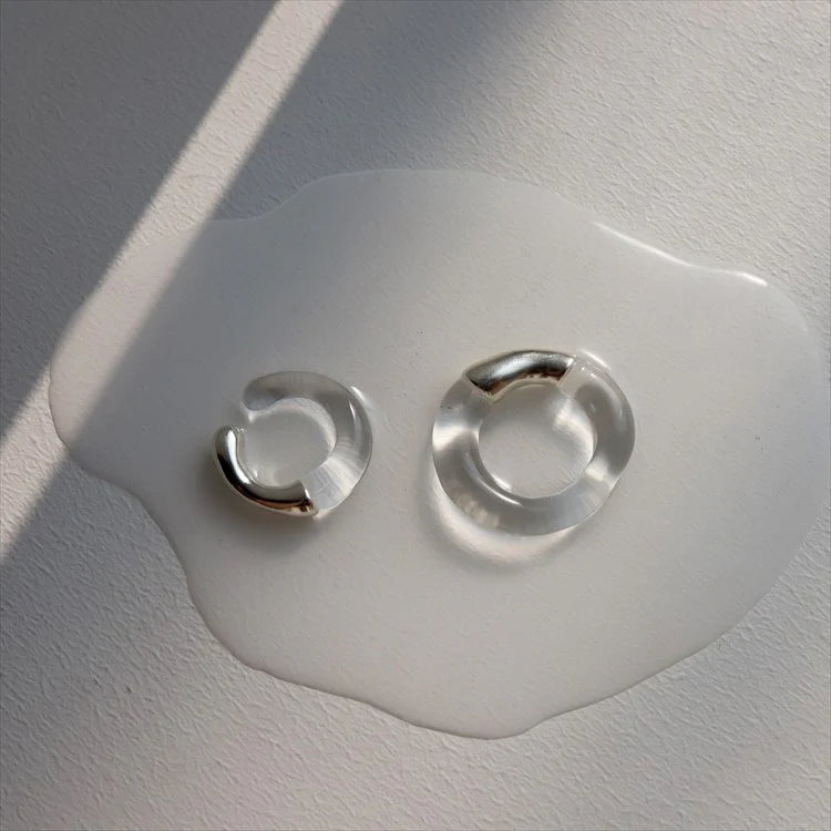 水流形玻璃耳扣 SV (ONLY STOCK)