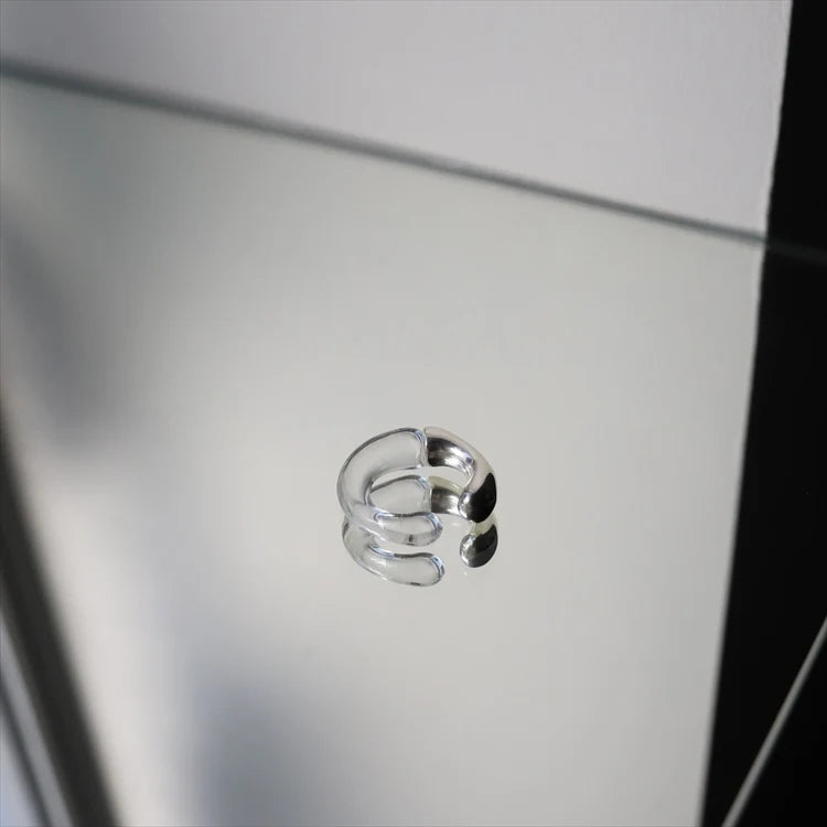 水流形玻璃耳扣 SV (ONLY STOCK)