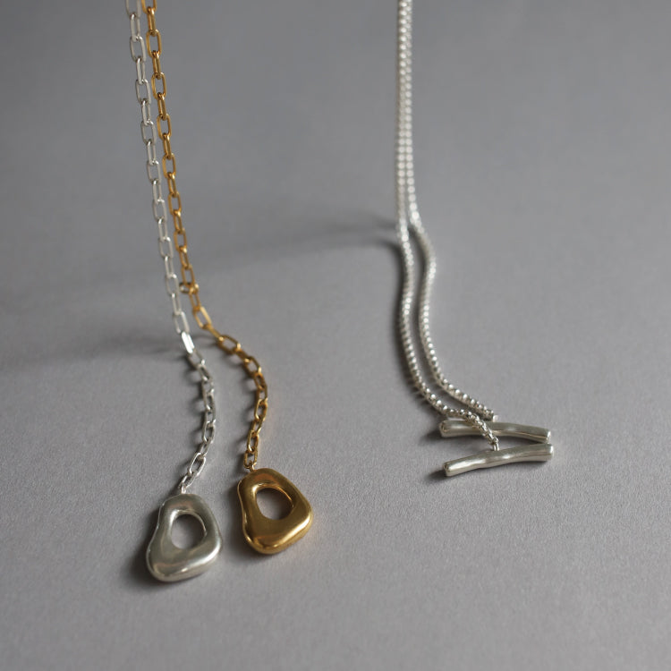 3way雙鏈拼接項鍊 MIX