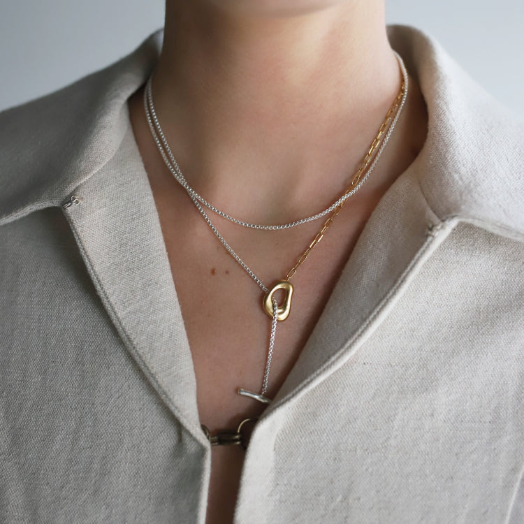 3way雙鏈拼接項鍊 MIX