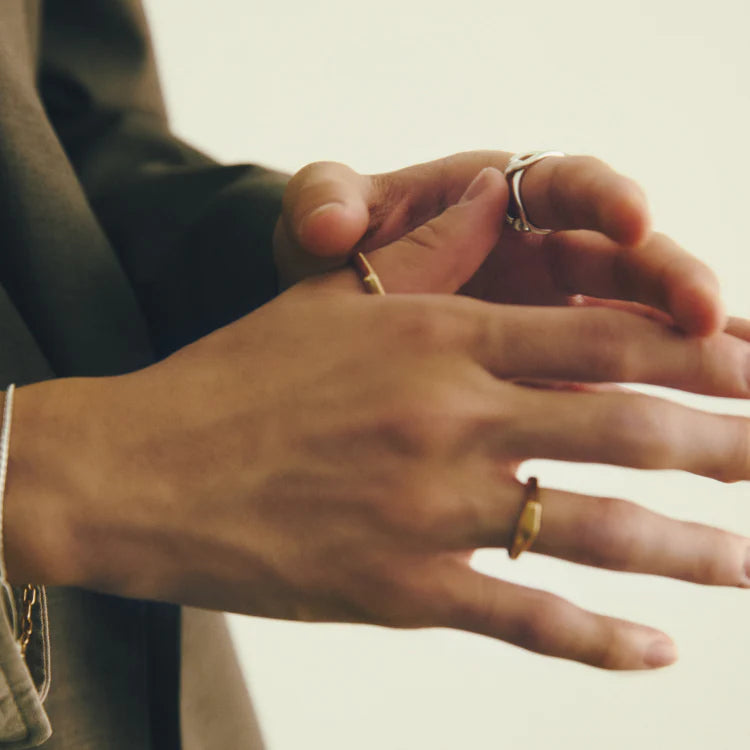 不規則浮刻印戒 GD (17~21號)