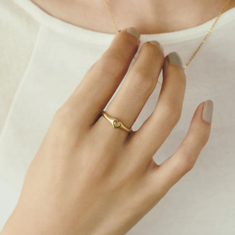 迷你心型印戒 GD