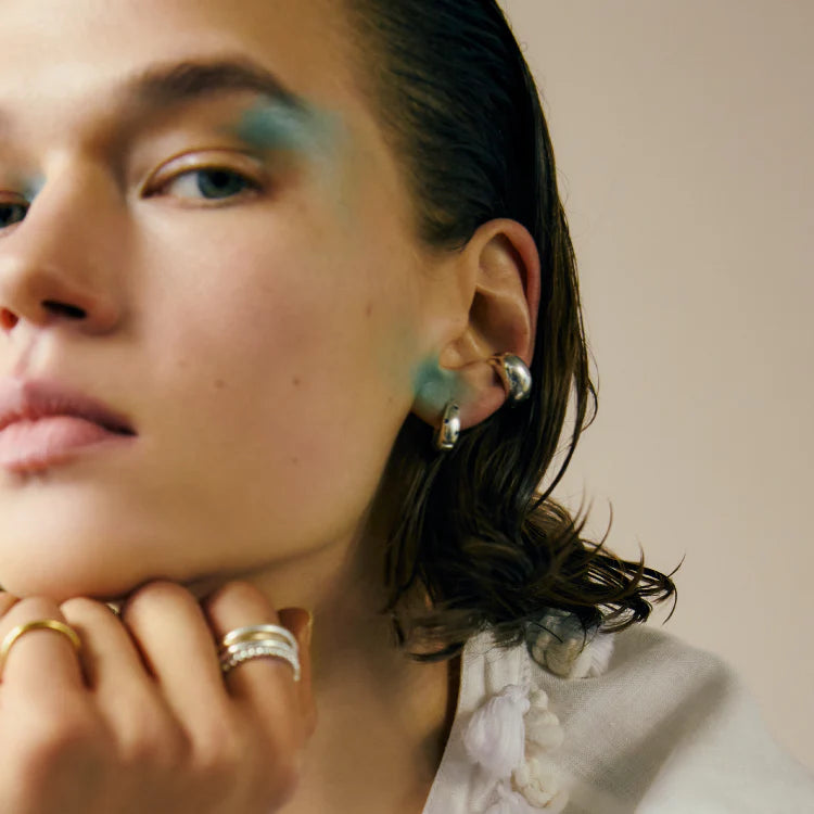 波點星鑽耳扣 SV (CZ)