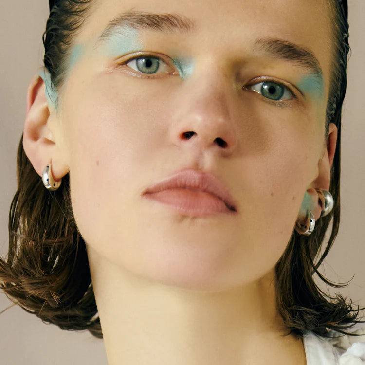 波點星鑽耳環 SV (藍寶石)