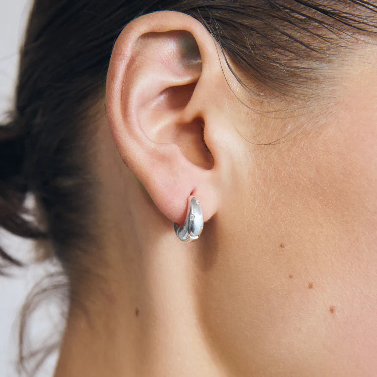 波點星鑽耳環 SV (CZ)