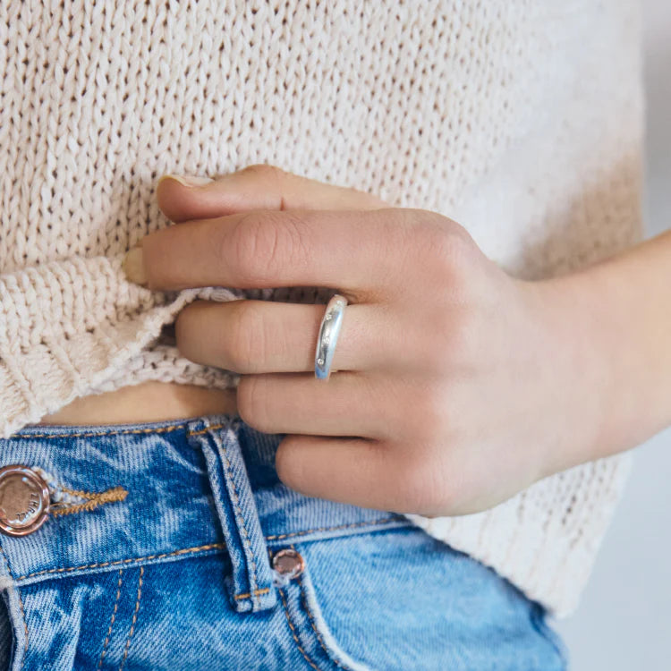 波點星鑽戒指 SV (CZ)