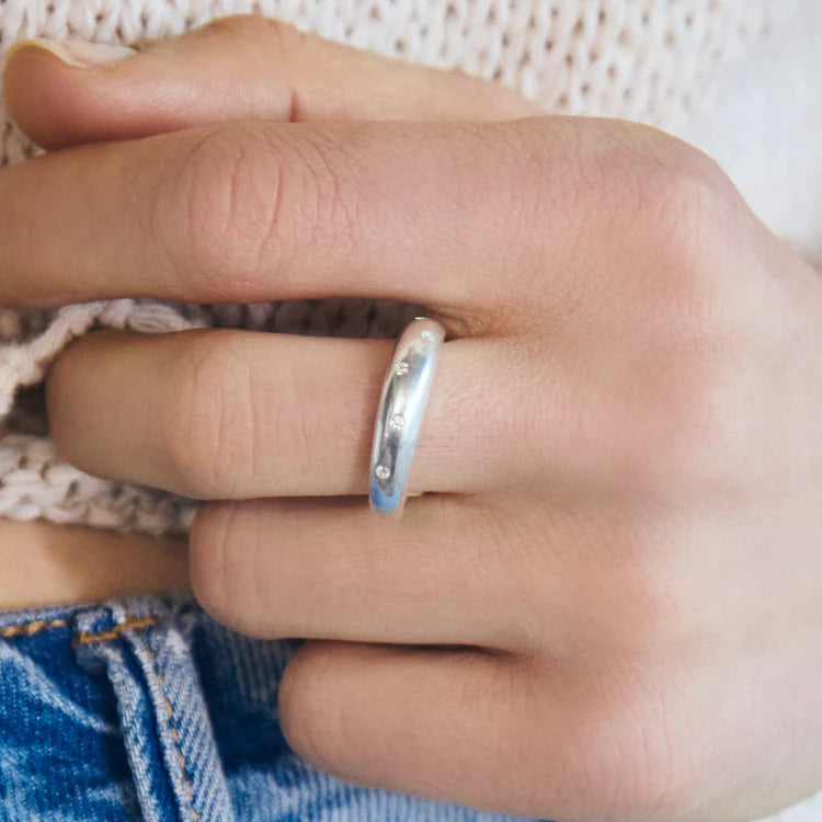 波點星鑽戒指 SV (CZ)